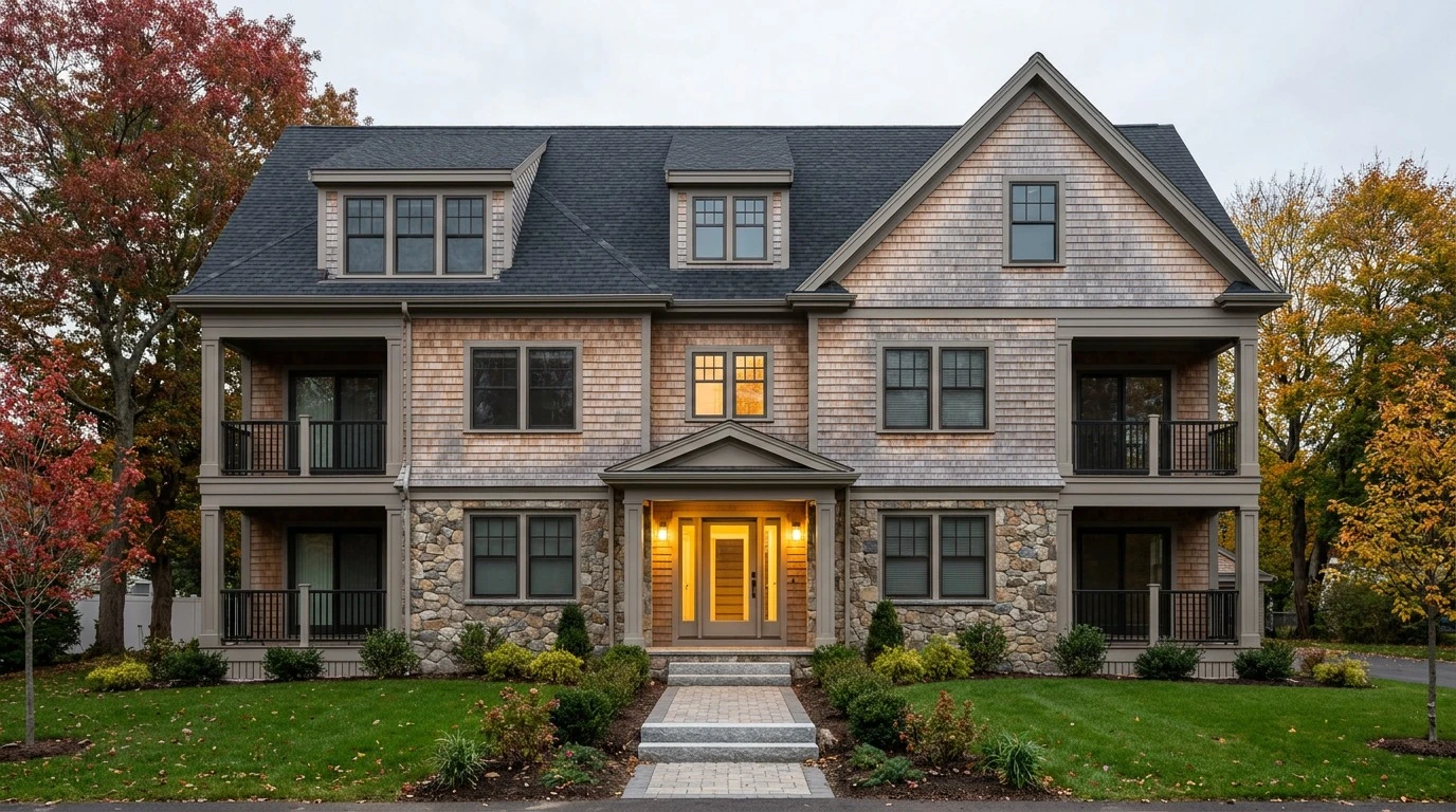 Newly completed North Shore Massachusetts multi-family building ready for lease-up and management handover